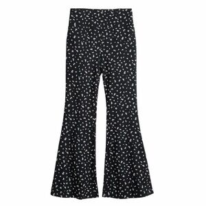 NWOT SO Black and White Floral Flare leggings